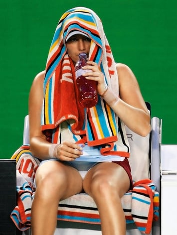 Отдых во время матча с Марией Шараповой на Australian Open