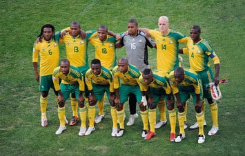 Сборная ЮАР перед матчем Кубка Конфедераций с командой Ирака