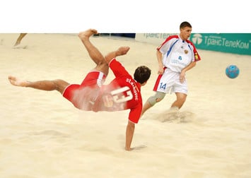 Сборные Швейцарии и России на Кубке Европы по пляжному футболу, 2005 г.