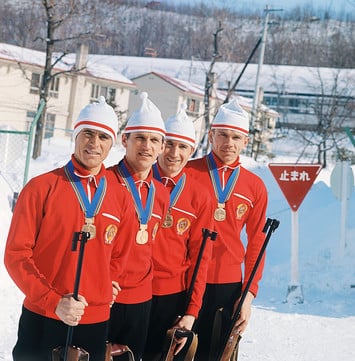 Ринат Сафин, Александр Тихонов, Иван Бяков и Виктор Маматов – победители эстафеты на Олимпиаде-1972