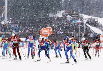 Старт смешанной эстафеты – самой молодой дисциплины в программе чемпионата мира 