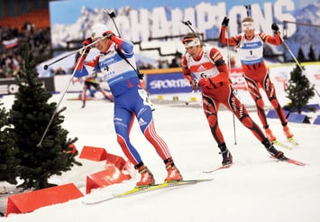 Иван Черезов, Эмиль Хегле Свендсен и Тарьей Бе в Гонке чемпионов 2011 года