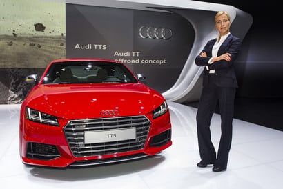 Half width elena smirnova with audi tts at mias 2014