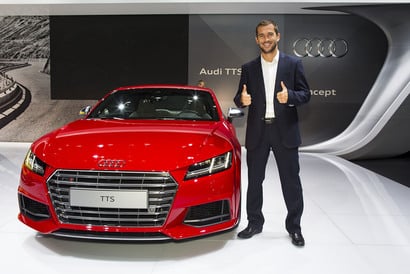 Half width alexander kerzhakov with new audi tts at mias 2014