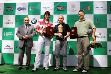 Призеры Russian Open 2007 во главе с чемпионом Пером-Ульриком Йоханссоном (второй справа)